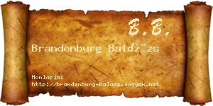 Brandenburg Balázs névjegykártya