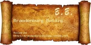 Brandenburg Balázs névjegykártya